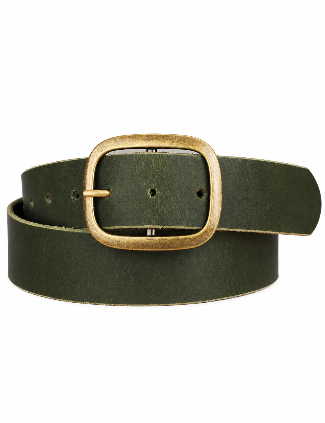 Antique Leather Belt, Forest Green