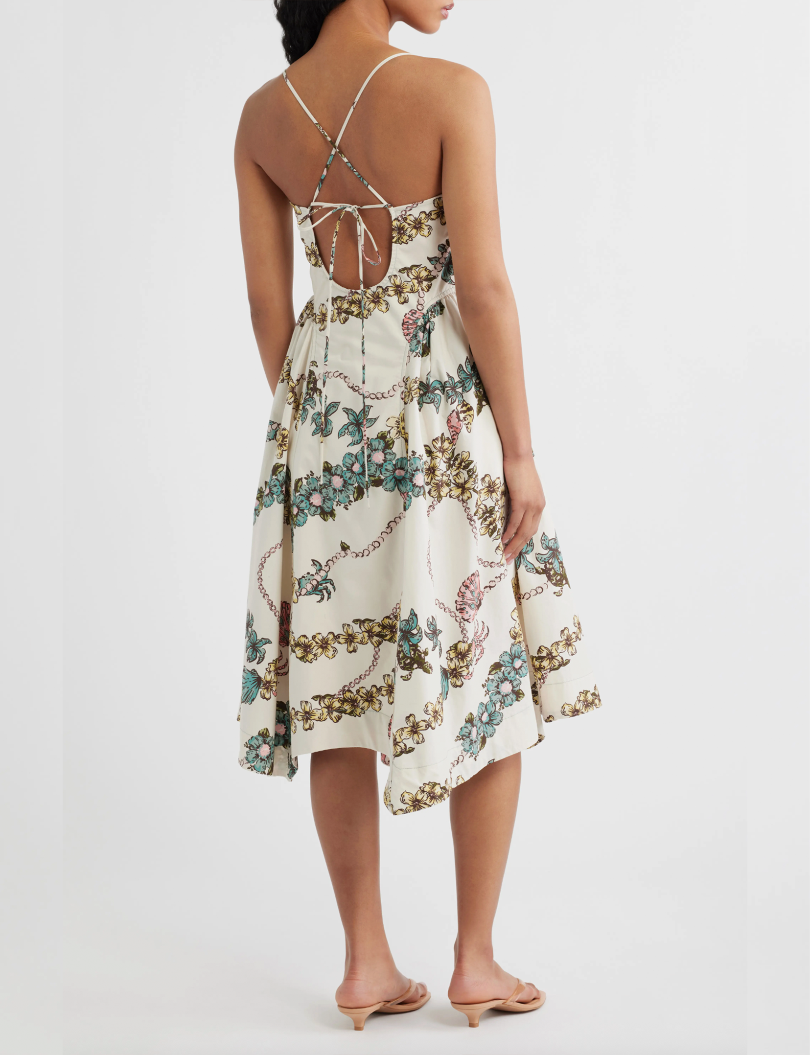 Cherished Printed Midi Dress, Ivory/Combo