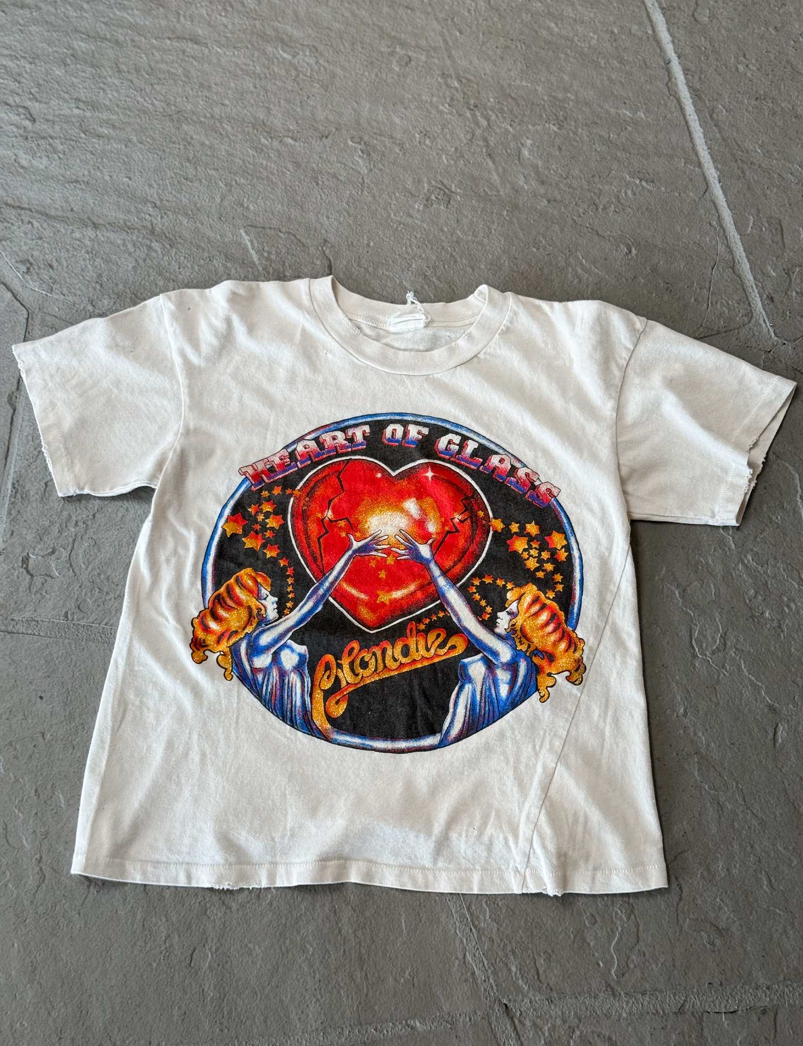 Heart of Glass Cropped Tee, Vintage White