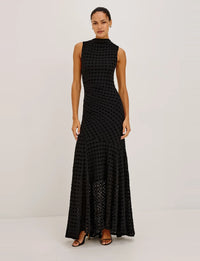 Cosmos Dress, Black/Checkerboard
