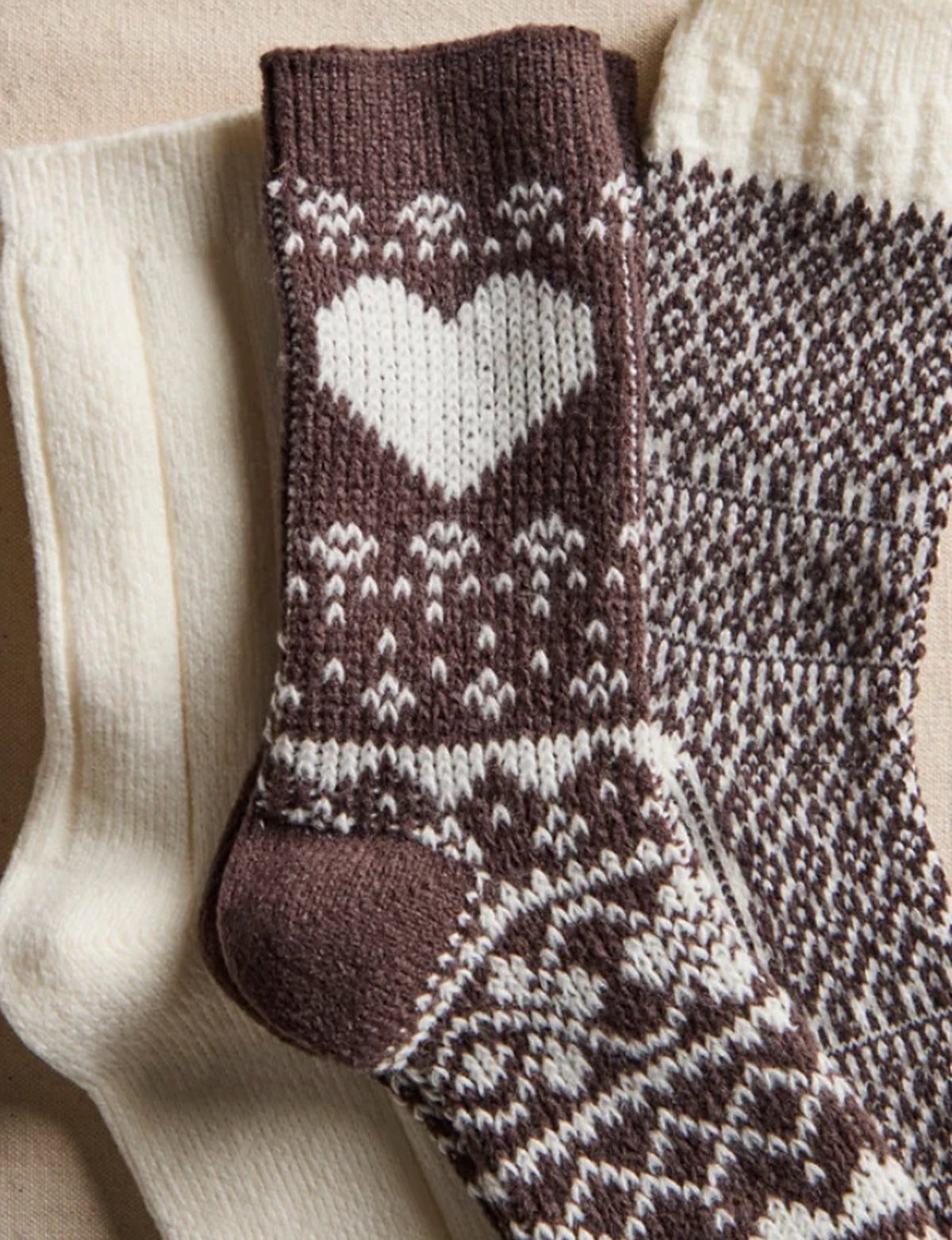Nordic Knit Sock Pack, Brown/Combo