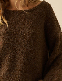Bubble Sleeve Sweater, Chocolate
