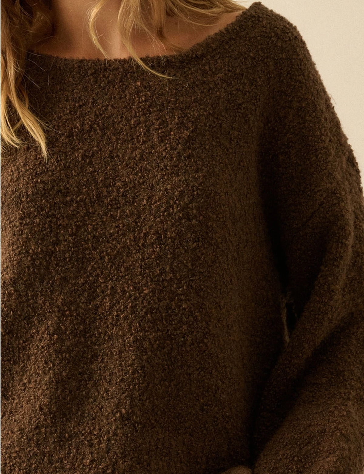 Bubble Sleeve Sweater, Chocolate