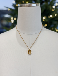 Bubble Initial Necklace, Gold