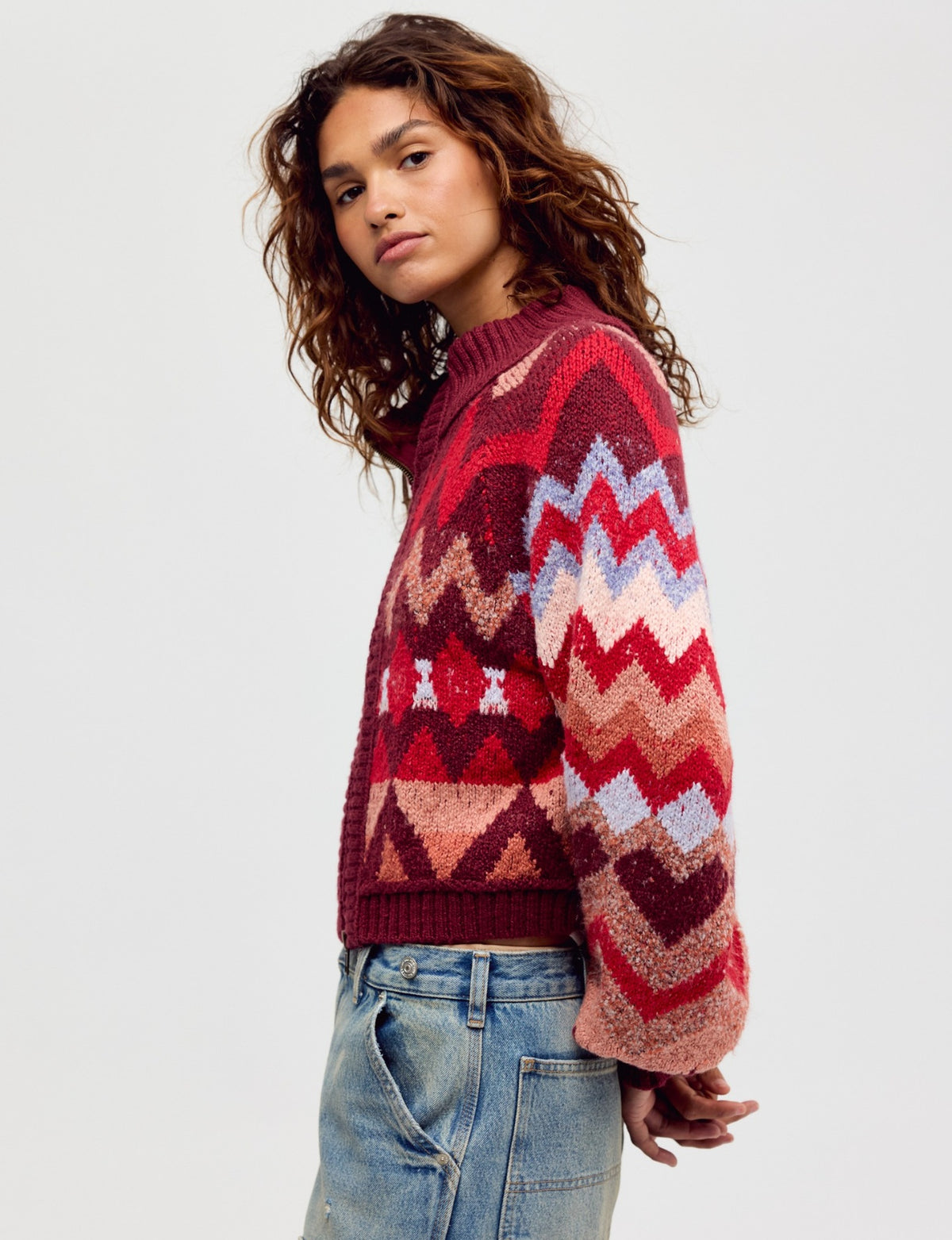Sundazed Jacquard Cardi, Crimson Frost