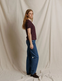 Hendrix V Neck Tee, Cherry Lacquer