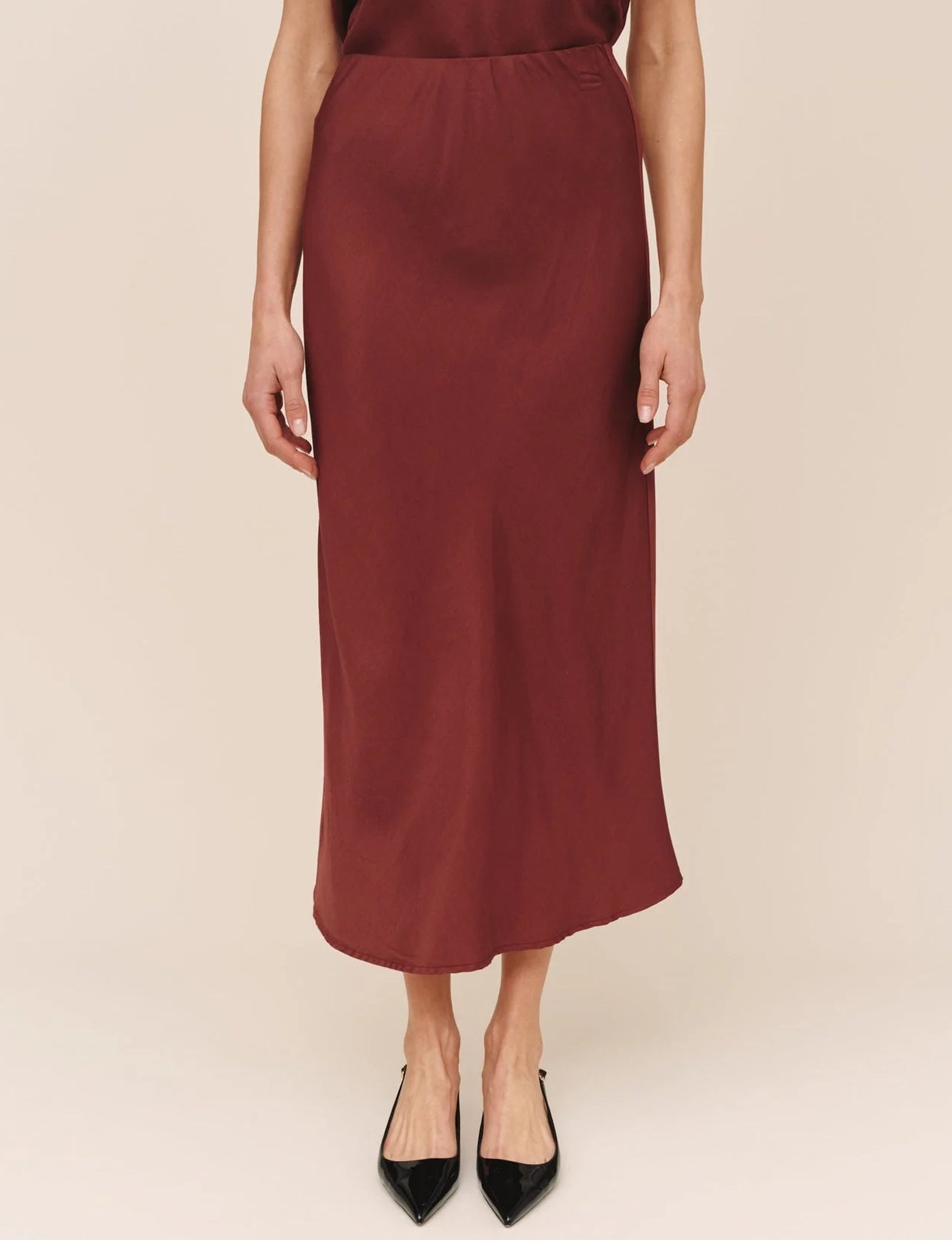 Beni Maxi Skirt, Smocked Crimson