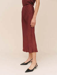 Beni Maxi Skirt, Smocked Crimson