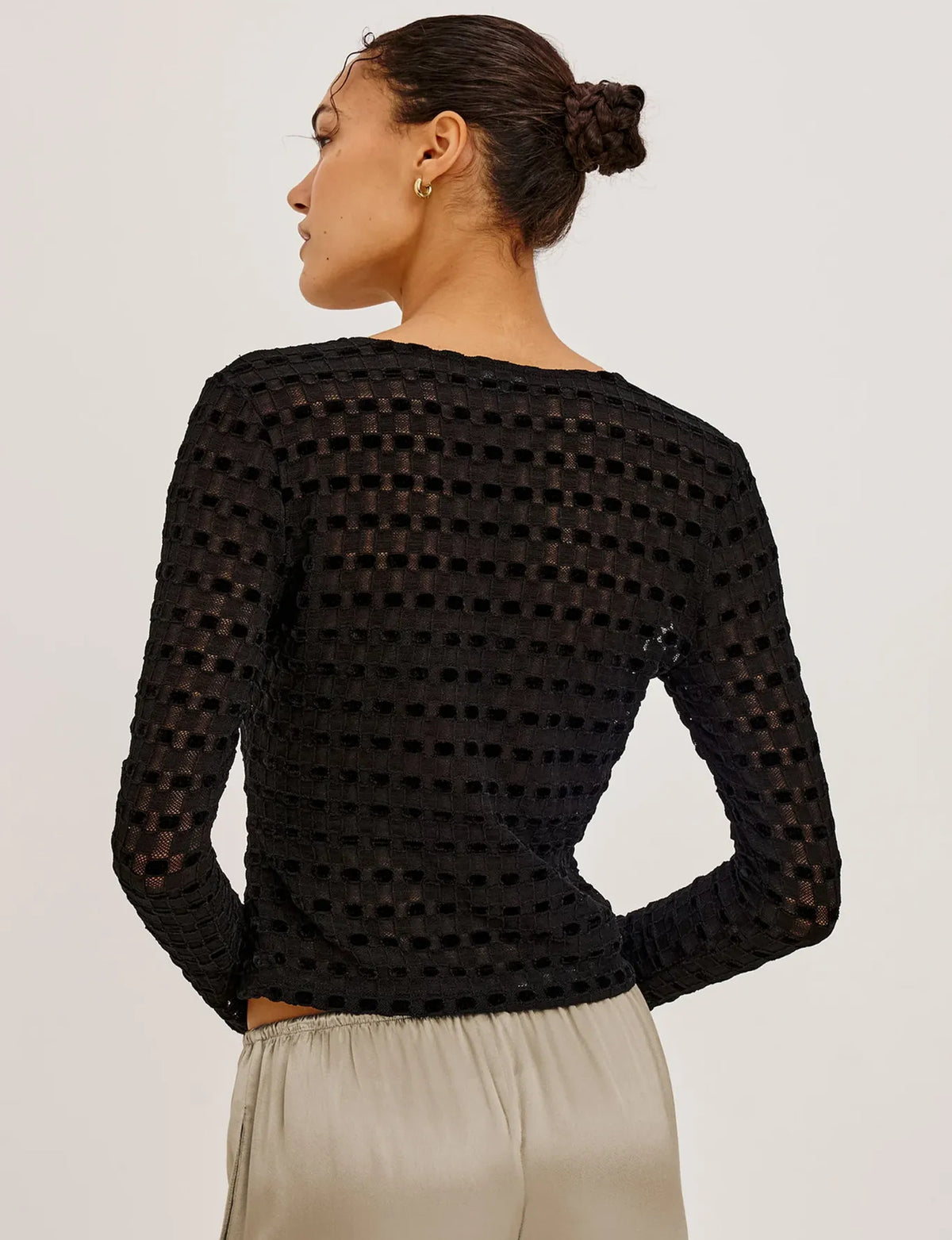 Cyrah Top, Black Checkerboard