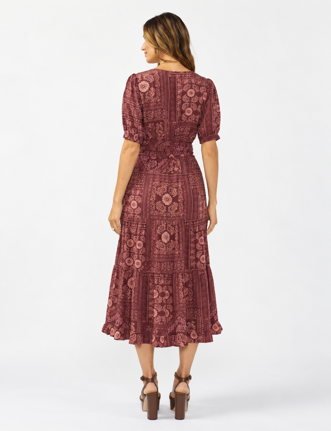 Grace Dress, Wine/Dusty Rose