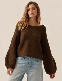 Bubble Sleeve Sweater, Chocolate
