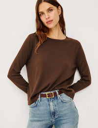 Cotton Cashmere LS Tee, Espresso