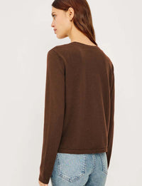 Cotton Cashmere LS Tee, Espresso