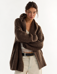 Thistle Hooded Cardi, Fudge/Combo