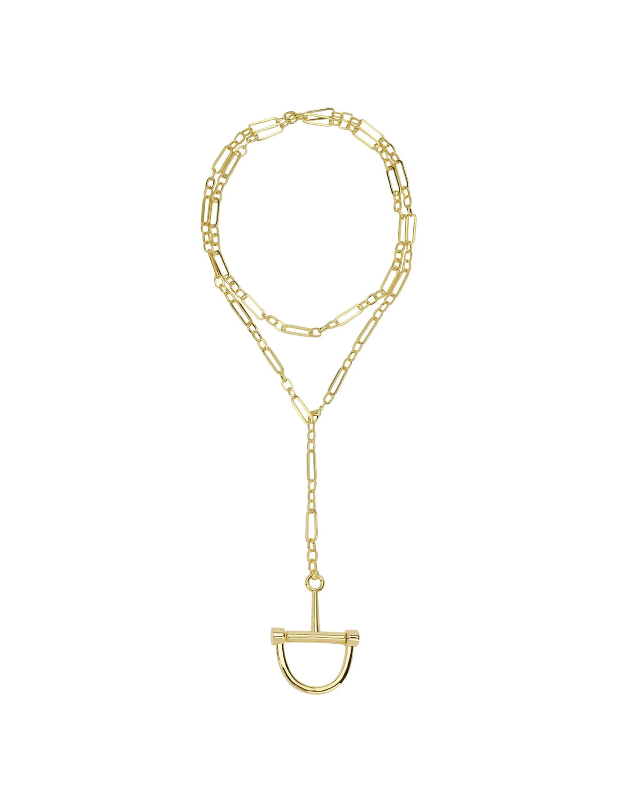 Horsebit Chain Necklace, Gold