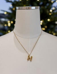 Bubble Initial Necklace, Gold