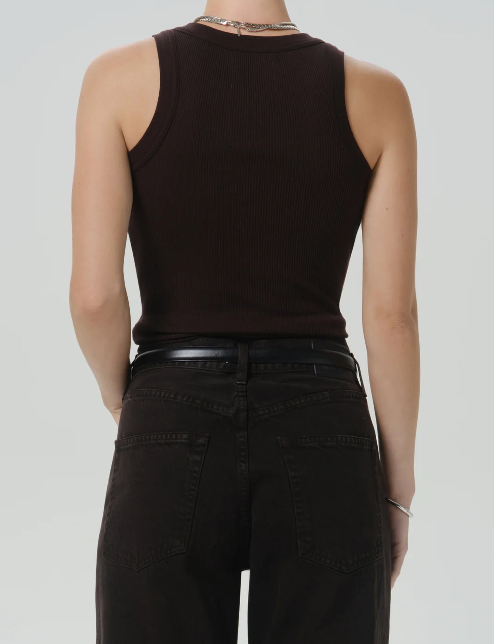 Isabel Rib Tank, Chocolate