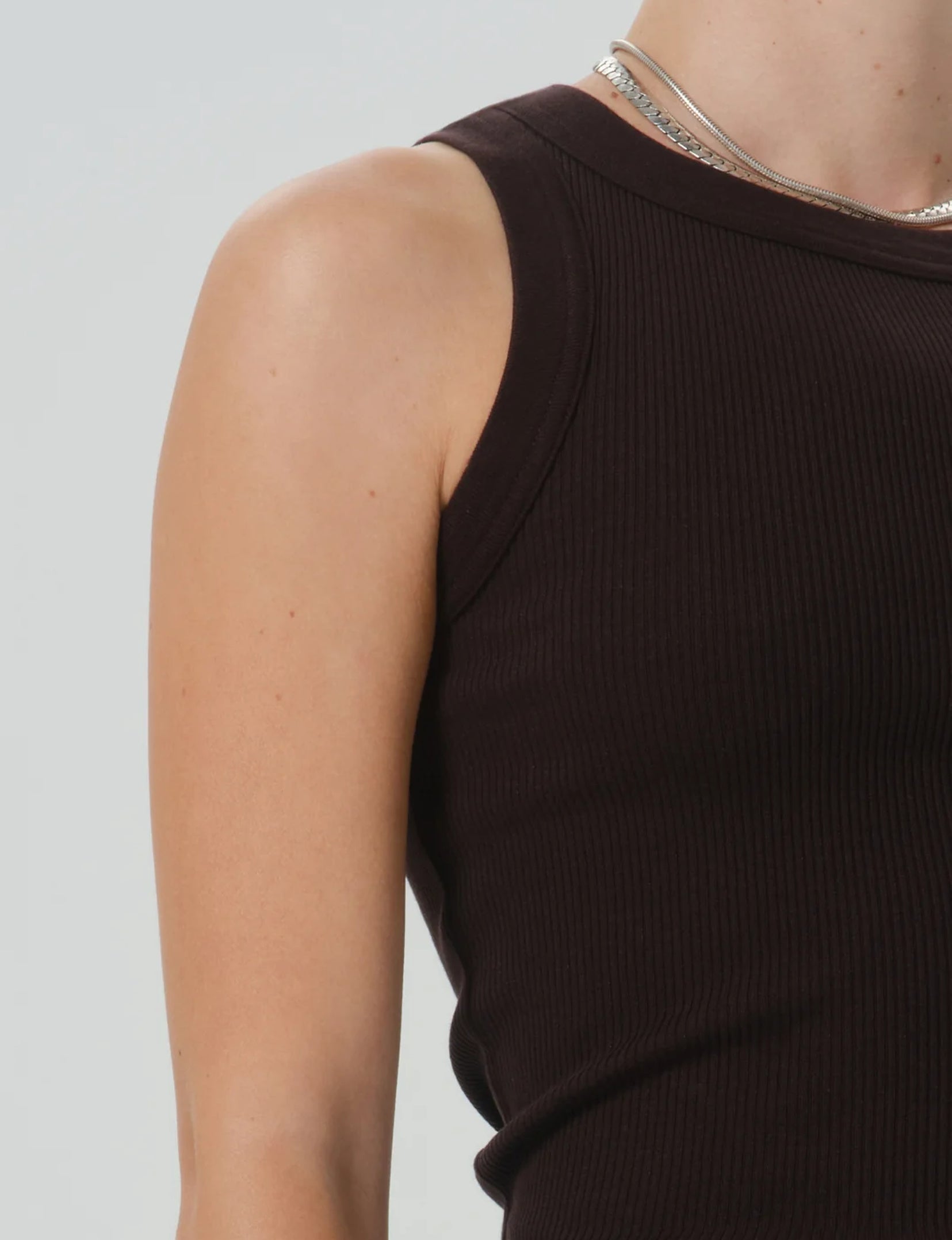 Isabel Rib Tank, Chocolate