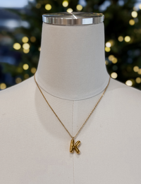 Bubble Initial Necklace, Gold
