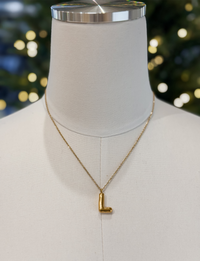 Bubble Initial Necklace, Gold