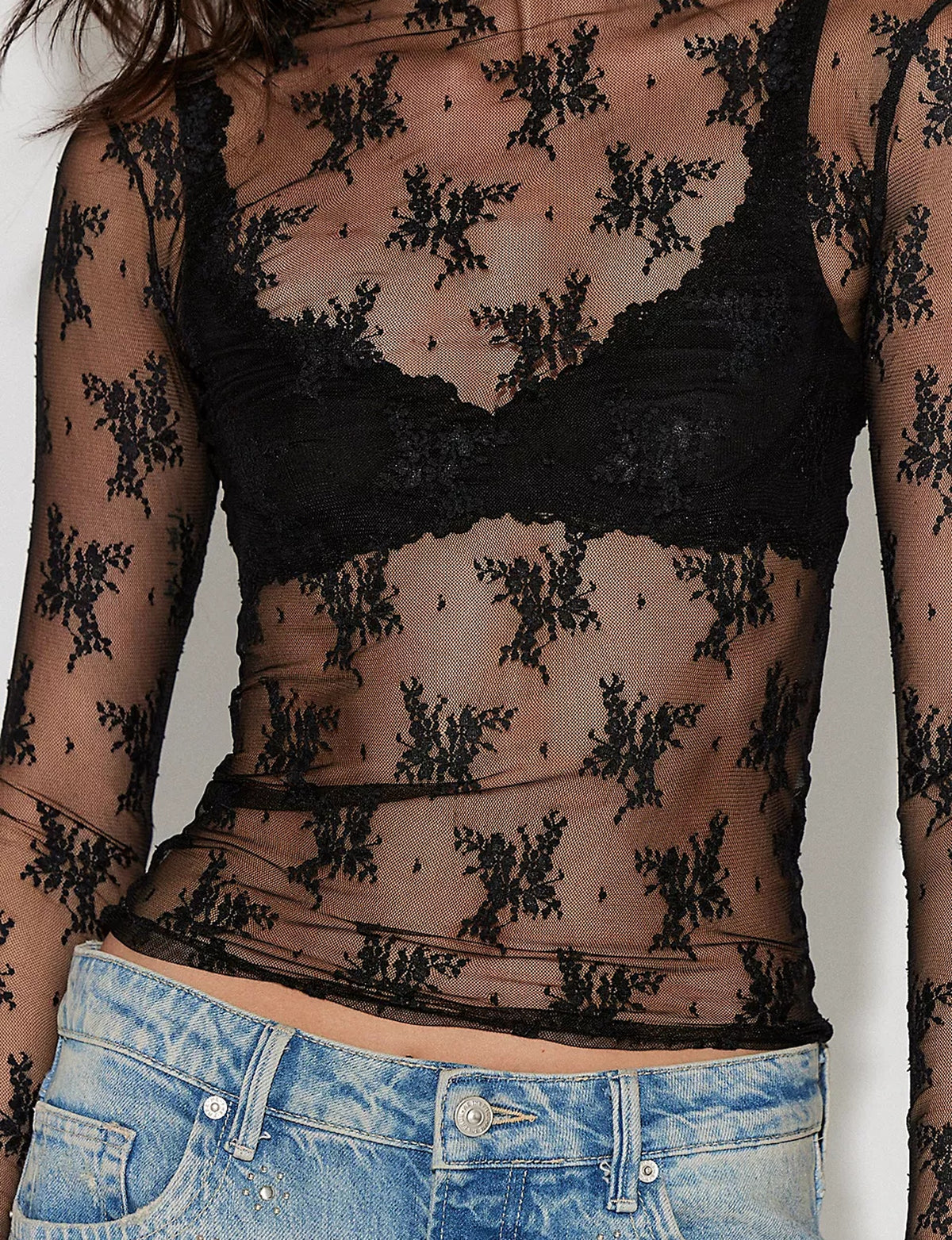 Lady Lux Layering Top, Black