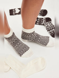 Nordic Knit Sock Pack, Brown/Combo