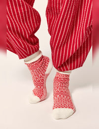 Nordic Knit Sock Pack, Red/Combo