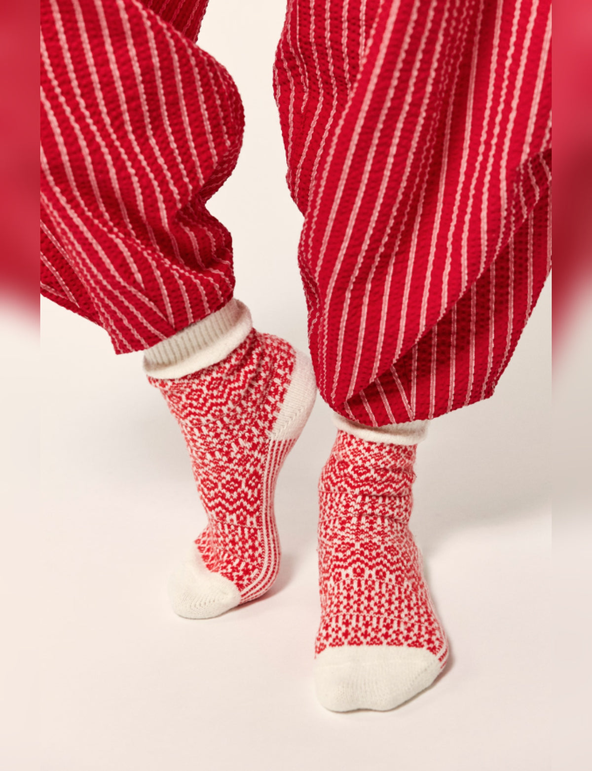 Nordic Knit Sock Pack, Red/Combo