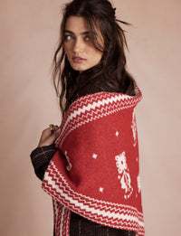 Over The Coat Shawl, Red