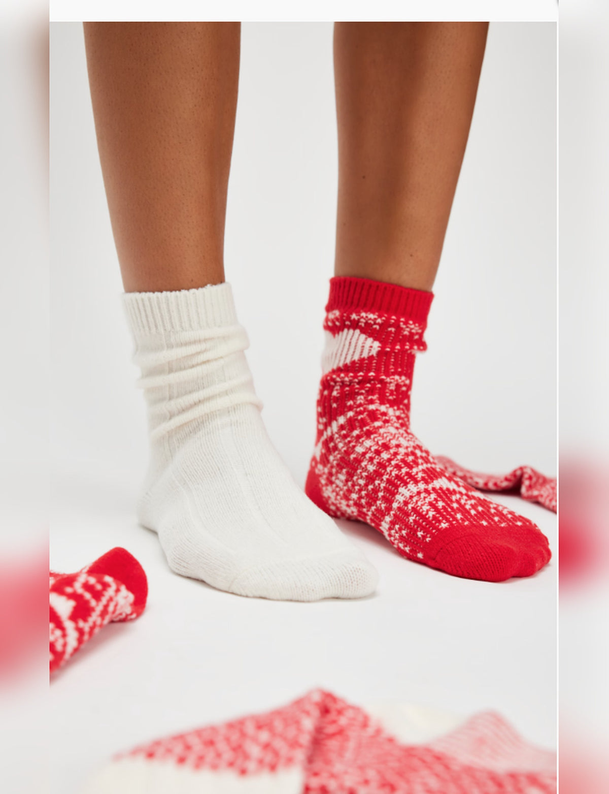 Nordic Knit Sock Pack, Red/Combo