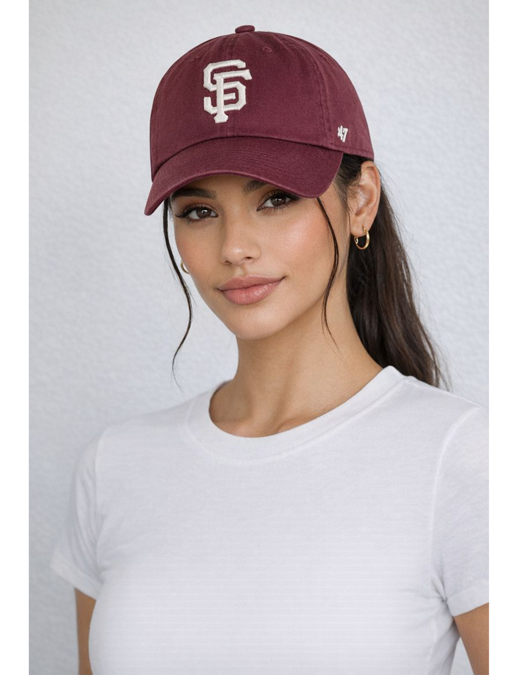 SF Giants Basic Ball Cap, Dark Maroon/White