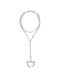 Horsebit Chain Necklace, Silver