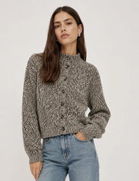 Maxella Sweater, Black/Ivory Marble