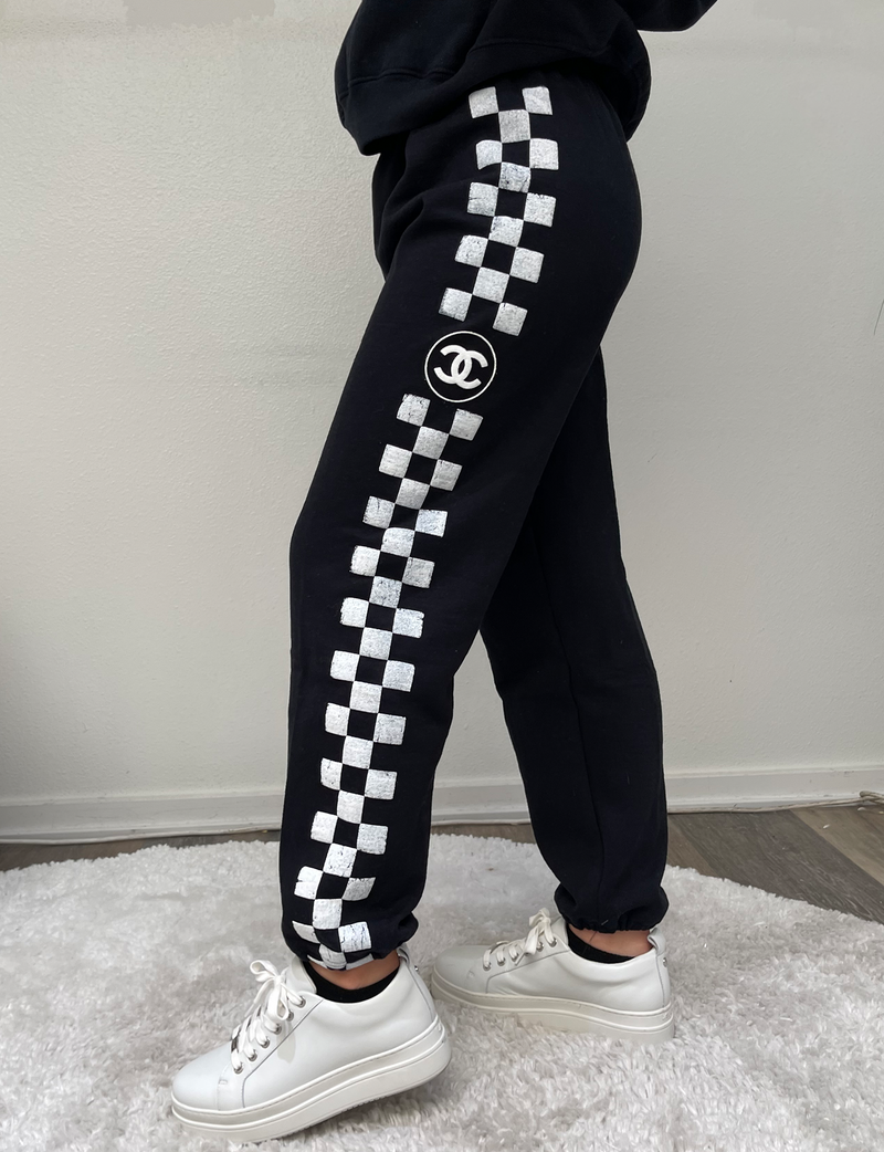 White chanel sweatpants Clearance