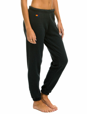 Aviator Nation 5 Stripe Women's Sweatpants in Charcoal with Multi