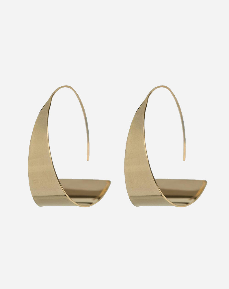 Zuri Threader Earrings in Brass