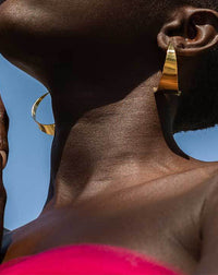 Zuri Threader Earrings in Brass