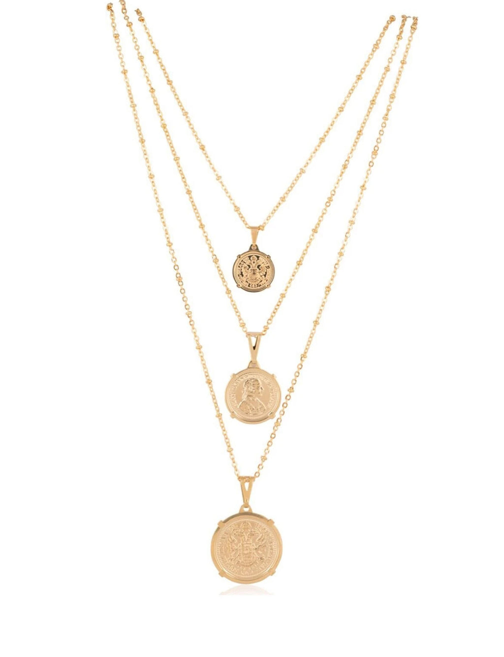 Emperor Coin Necklace 20" in Gold