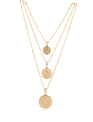 Emperor Coin Necklace 16" in Gold