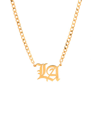 Jurate Old English LA Necklace, Gold
