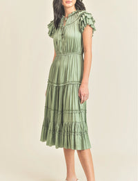 Kianna Short Sleeve Dress, Sage