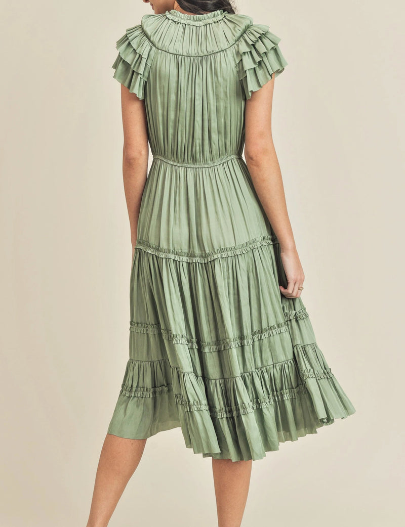 Kianna Short Sleeve Dress, Sage