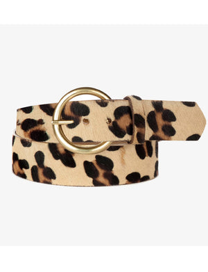 Vika Hair On Belt, Leopard Tan