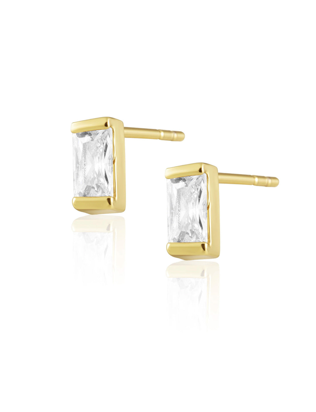 Sheila Baguette Studs, Gold