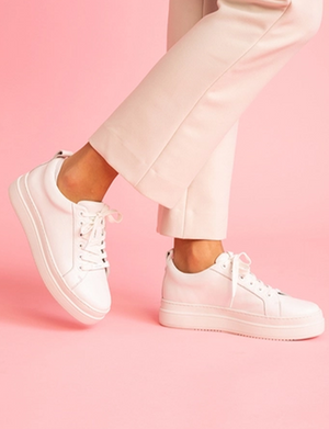 Noca Leather Platform Sneaker, White