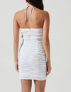 Merida Ruched Halter Mini Dress, White