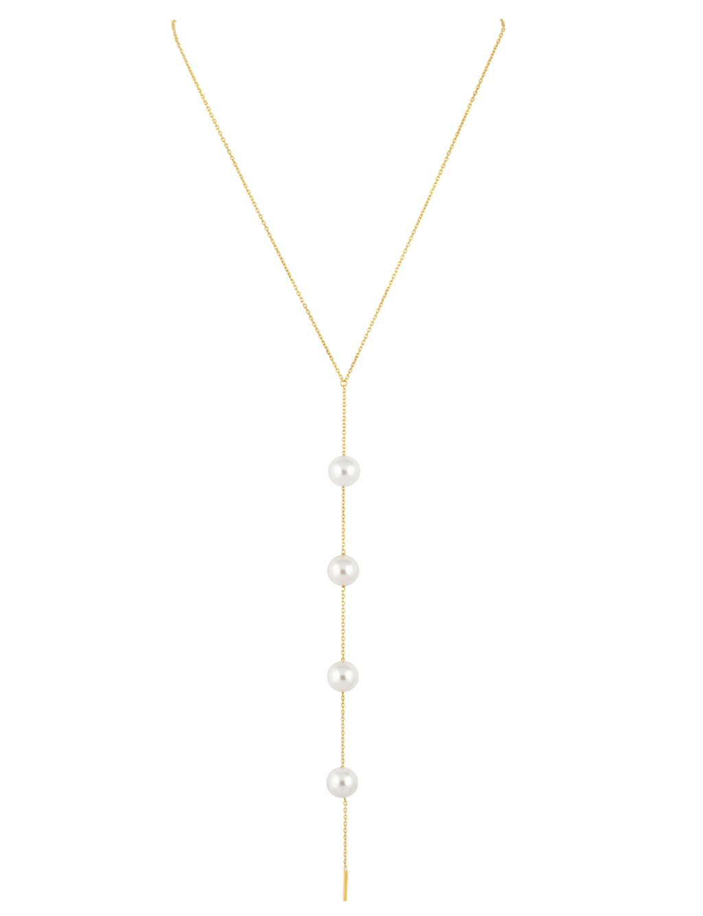 Cindy Pearl Lariat, Gold