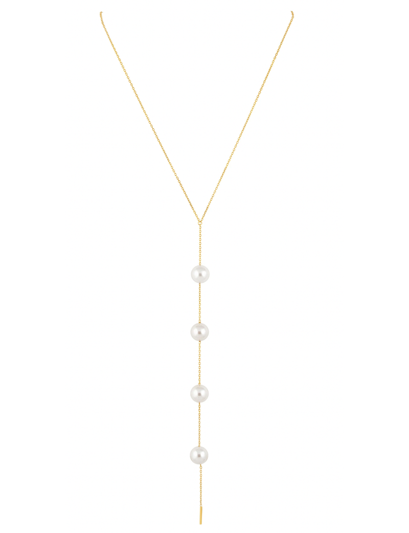 Cindy Pearl Lariat, Gold
