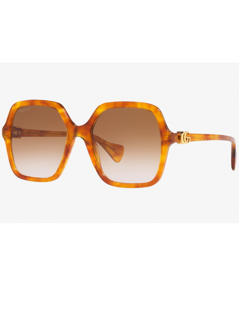 Gucci Oversized Rimless Sunglasses, Havana/Brown