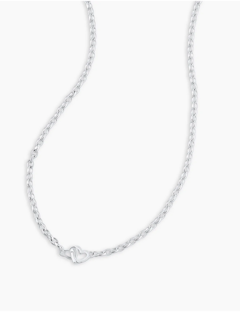 Parker Mini Heart Necklace, Silver